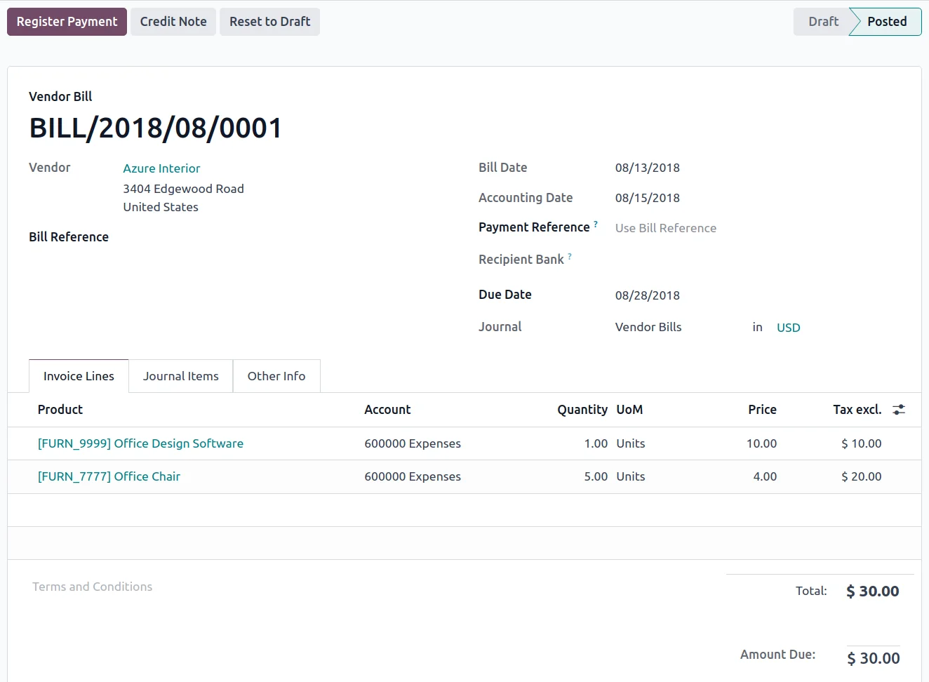 Facturación y contabilidad en Odoo